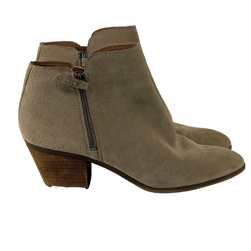 Frye & Co Suede Ankle Boots Ash Heel Booties Double Zipper Womens Size 11